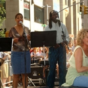 Pictured with Carole are (L-R) Sherry Goffin Kondor, Vanessa Thomas, Curtis King . Photo by David Atlas